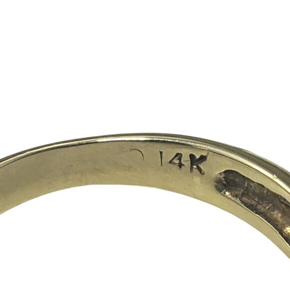 14 Karat Yellow Gold Black Opal Inlay Ring Size 4 #19730 - Picture 6 of 8